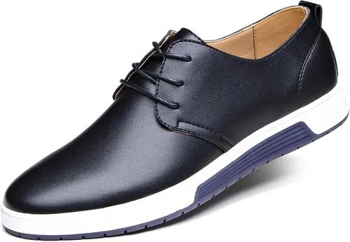Vista 2 de BSROT Zapatos Oxford casuales para hombre, zapatos de vestir con cordones, cómodos zapatos deportivos de moda