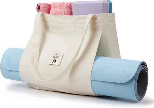 Vista 7 de Bolsas de yoga WLLWOO WLLWOO para mujeres con porta-mats de yoga, bolsa de lona para llevar, para pilates, para el hombro, para viajes, oficina