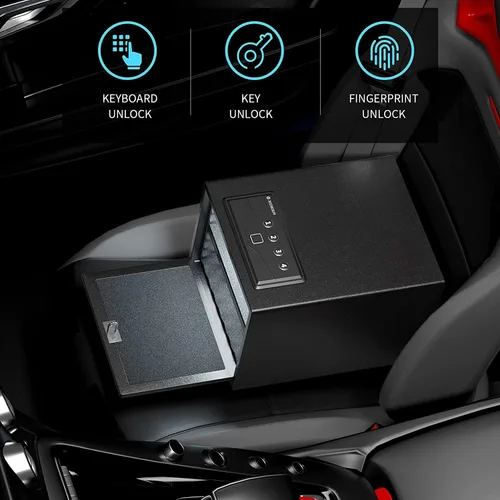 Vista 4 de XDeer Caja fuerte biométrica para pistolas (certificada por FCC y Departamento de Justicia de California) - Caja fuerte para armas de mano de acceso