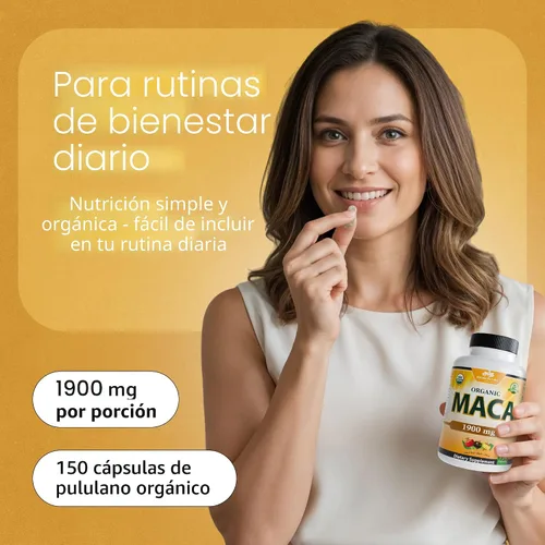 Vista 5 de Cápsulas veganas de maca orgánicas negro, rojo, amarillo, 0,003 oz por cápsula, 150 cápsulas, 100 % puro y natural sin OMG, energizante natural