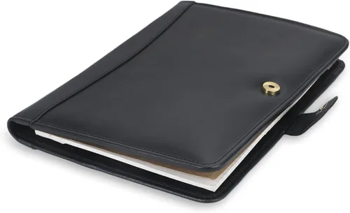 Vista 6 de Organizador de Portafolio de Bloc Legal de Cuero Carpeta de Cuaderno Ejecutivo Hecha a Mano Folio de Entrevista de Currículum de Cuero de Vaca