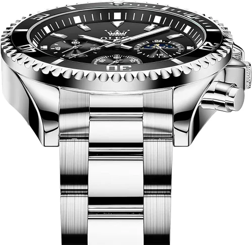 Vista 6 de OLEVS Relojes de cuero impermeable relojes de cuarzo con fecha de día regalos