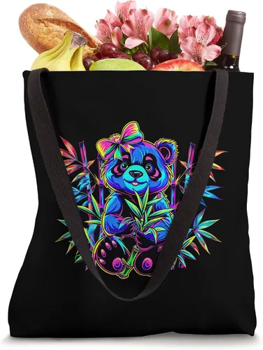 Vista 4 de Streetwear synthwave 80s 90s retro cute girls panda bamboo Tote Bag