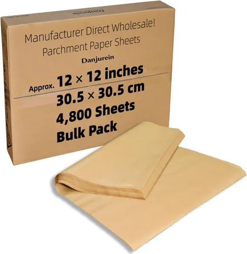 Vista 22 de Cuadrados de papel pergamino pequeños comerciales de 4 x 4 pulgadas (43,200 hojas), sin blanquear, antiadherentes, precortados, para envoltorios