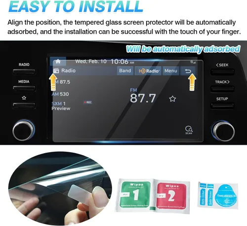 Vista 7 de Autorder Protector de pantalla para Hyundai Elantra 2021-2026, película de vidrio templado de 8 pulgadas, protector de pantalla táctil