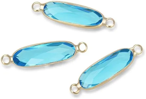 Vista 17 de 5 unidades de Adabele grado A de abril transparente con piedra natal de abril, barra rectangular de 0.827 in, chapado en oro amarillo de 18