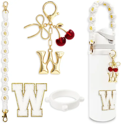 Vista 135 de Letter Handle Strap Accessories with Cute Initial Charm Compatible with Owala Water Bottle 24oz 32oz 40oz Owala Kids