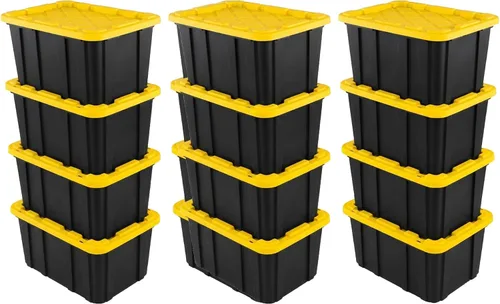 Vista 11 de Sterilite Paquete de 6 contenedores industriales, contenedores de almacenamiento de plástico con tapas, 17 galones, contenedores organizadores