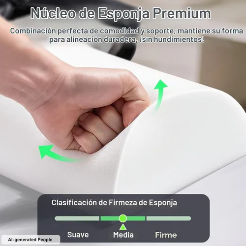 Vista 3 de Noverlife Cojines de Masaje Grandes Mejorados para Debajo de las Piernas, 24 x 8 x 4 pulgadas Cojín de Pierna para Mesa de Masaje Almohada de Media