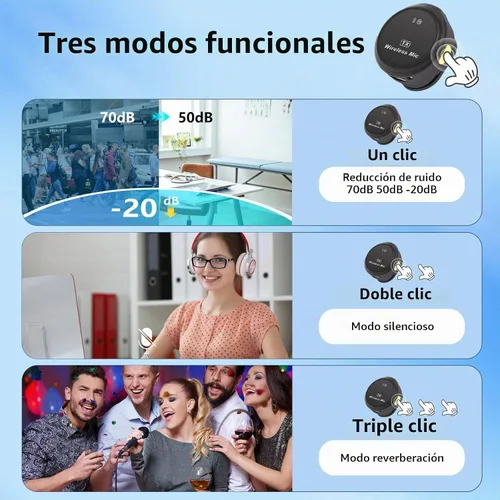 Vista 4 de Micrófono Lavalier personal inalámbrico de regalo con calcomanías culturales para iPhone 17/16/15/Android, cancelación de ruido, micrófono