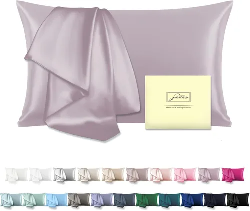 Vista 58 de Funda de almohada de seda para cabello y piel, suave, transpirable y resistente, funda de almohada de seda de tamaño Queen, fundas de almohada