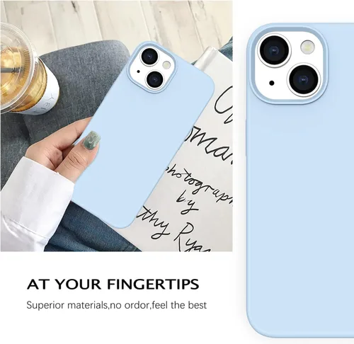 Vista 7 de Telaso Funda compatible con iPhone 14, silicona líquida de goma de gel suave para iPhone 14, funda delgada para teléfono con forro de microfibra