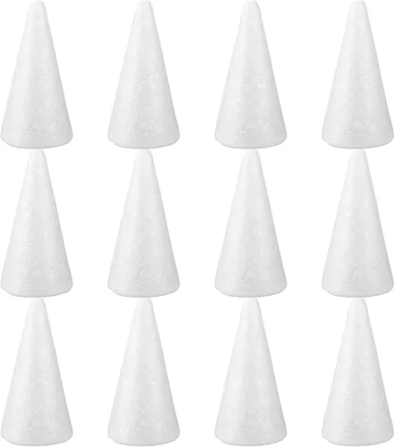 Vista 11 de GANAZONO 12 piezas de cono de espuma de Navidad para DIY de Navidad, cono de espuma de polietileno para colgar pendientes de árbol de Navidad