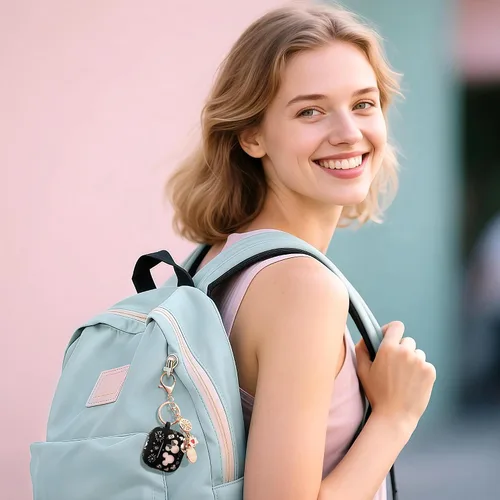 Vista 3 de Con bonito llavero) Girovo Compatible con AirPods Pro 3 Case (2025) Mujer Silicona Suave Dos Tonos Divertidos Dibujos Animados Grabados Portátil