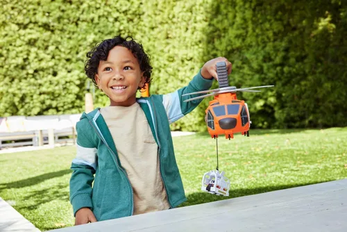 Vista 8 de Matchbox Helicóptero de emergencia, helicóptero grande y ambulancia