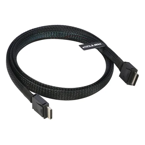 Vista 4 de RIITOP Oculink Cable [3.3 pies], PCIe 4.0 SF-8611 a SF-8611 4i cable OCuLink plano para Oculink eGPU onexGPU