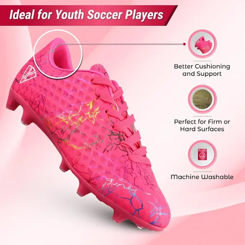 Vista 7 de Vizari Zodiac Firm Ground - Zapatos de fútbol para niños y niñas, ligeros y duraderos, con suela de TPU moldeada, entrenamiento y partidos al aire
