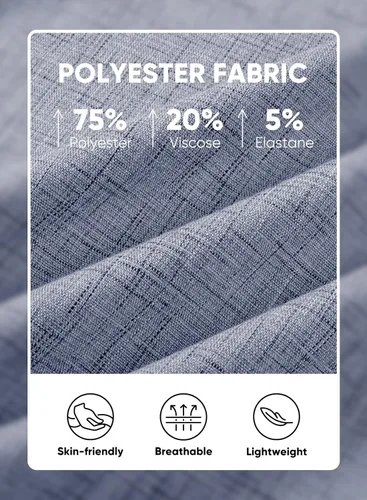 Vista 212 de JMIERR Camisas de vestir a rayas con botones y manga corta para hombre