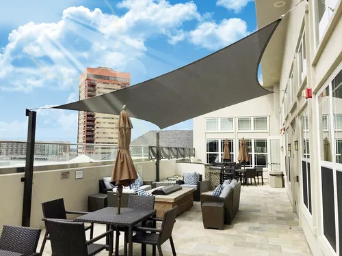 Vista 16 de Toldo tipo vela para patios, pérgolas, patios traseros, jardines y exteriores, rectangular, tela para sombra que bloquea los rayos ultravioleta, 6 x