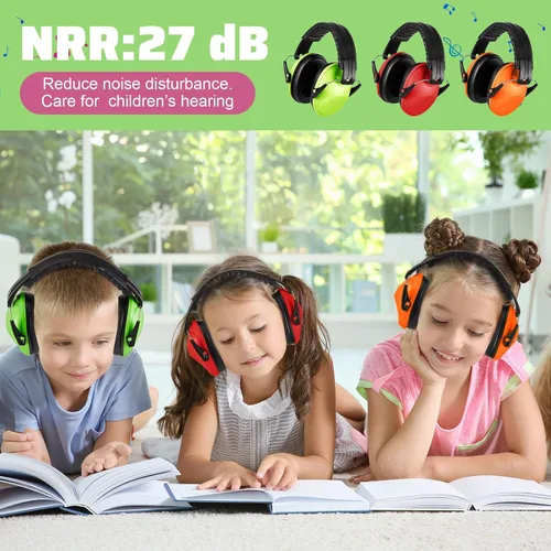 Vista 4 de Amylove 6 audífonos con cancelación de ruido para niños y adultos, protección auditiva de 27 dB con reducción de ruido