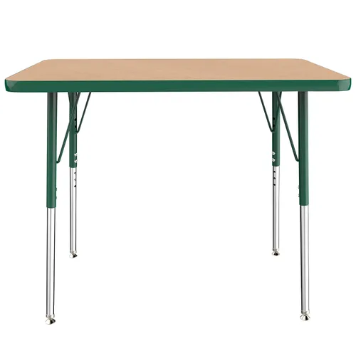 Vista 218 de FDP - Mesa rectangular para actividades escolares y de oficina (24 x 36 pulgadas), patas estándar con deslizadores giratorios, altura ajustable