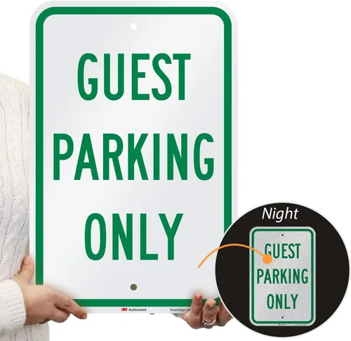 Vista 2 de SmartSign Letrero de "Guest Parking Only" 12 x 18 pulgadas, aluminio reflectante de grado de ingeniero 3M