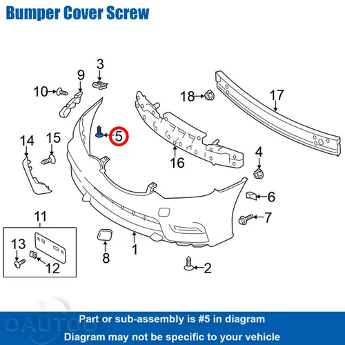 Vista 6 de 20pcs M4.8-0.063x0.591 in Cubierta de parachoques Fender Liner & Rocker Panel Moldeo Tornillo de Tapping para Nissan & Infiniti 01451-00841