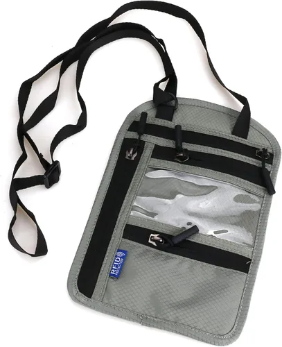Vista 2 de Noneea Billetera de pasaporte con protección RFID para el cuello de viaje, ultrafina, bolsa de viaje, tela suave e innovadora resistente al
