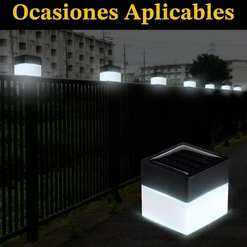 Vista 6 de Tujoe - Paquete de 6 luces solares para postes de 2 x 2, color blanco