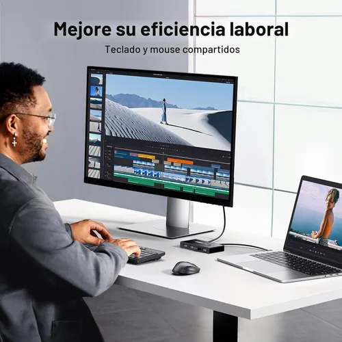 Vista 4 de UGREEN Selector de interruptor USB 3.0, 2 computadoras compartidas, 4 puertos USB, conmutador USB para PC, portátil, teclado, ratón, impresora