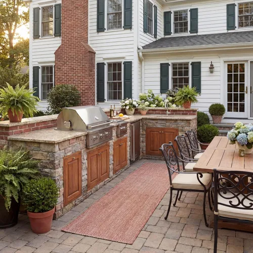 Vista 9 de Safavieh Colección Courtyard CY8022 Alfombra, 2 pies x 3 pulgadas x 5 pies, aguamarina y gris, impermeable, fácil de limpiar, sin pelusa