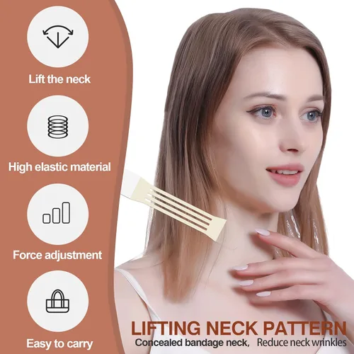 Vista 2 de Tiras de cinta sin cuello, cintas de levantamiento de cuello, calcomanías instantáneas de levantamiento de cara, herramientas de parche