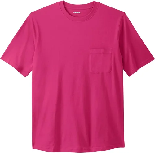 Vista 12 de KingSize Big & Tall Shrink-Less - Camiseta ligera, con cuello redondo, con bolsillo para hombre Gris Caliente Carbón