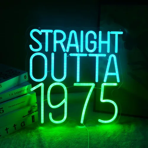 Vista 10 de Straight Outta - Letreros de neón de 1986 con texto en inglés "Happy Birthday", lámpara brillante para 40 años, 40 años, luces de neón retro