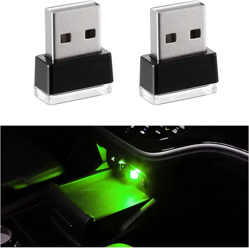 Vista 15 de 4 PCS Lámpara de Atmósfera Interior de Coche LED USB, Mini Luz Nocturna LED Portátil, Kit de Iluminación Ambiental de Maletero con Interfaz USB