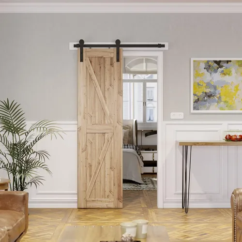 Vista 7 de SMARTSTANDARD Kit de herrajes para puerta corrediza de granero de 4 pies