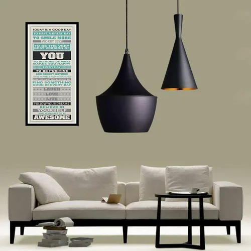 Vista 5 de Póster decorativo de pared con texto en inglés «Be Awesome Motivation» con frases motivacionales de felicidad, para decoración de oficina en casa