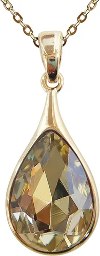 Vista 17 de Navachi Collar con colgante de circón en forma de pera con gota de agua chapada en oro de 18 quilates 16 "+2" Negro