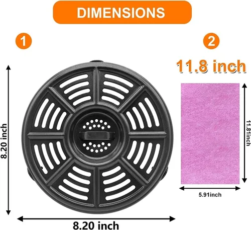 Vista 6 de ALJ Estante para freidora de aire de 6.5 cuartos para freidora de aire Ninja OS300/OS301/FD302/FD305/OP302 Foodi para freidora de aire, parrilla