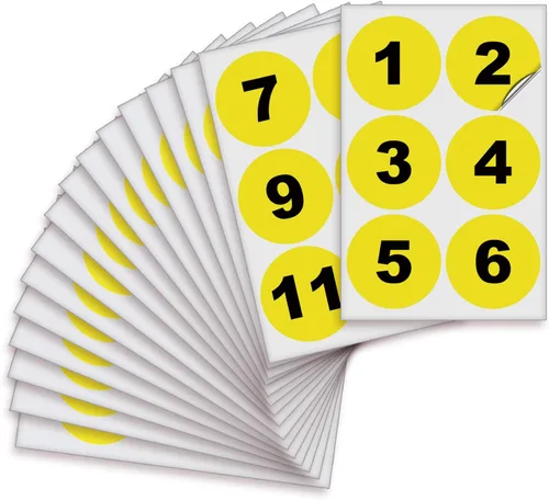 Vista 23 de iSYFIX Calcomanías negras de números consecutivos – 1 a 100, 1 pulgada, 1 juego – Vinilo autoadhesivo de alta calidad, ideal para inventario