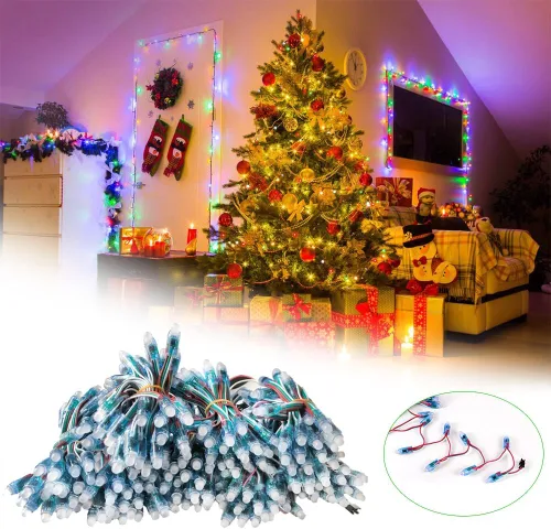 Vista 6 de DC5V 500pcs WS2811 0.472 in Difusión Digital RGB LED Pixel Luz Direccionable Individualmente Módulo de Píxeles LED Redondo IP68 Impermeable