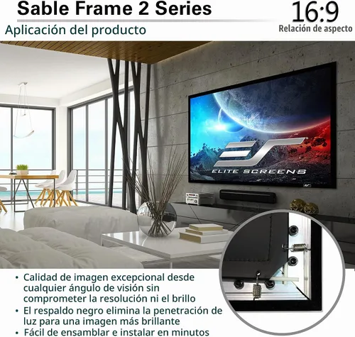Vista 2 de Pantalla de proyección de marco fijo CineWhite, SableFrame 2