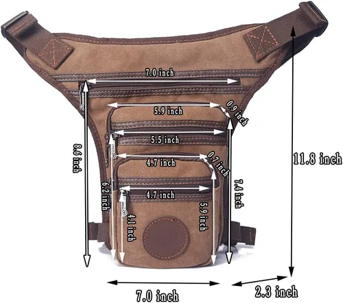 Vista 5 de Drop Leg Bag Military Tactical Motorcycle Ride Crossbody Backpack Cross Outdoor Bike Cycling Hiking Thigh Bag Waist Pouch for Men Khaki