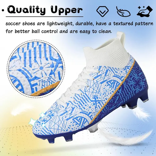 Vista 2 de Tacos de fútbol para niños y niñas, zapatos de fútbol para césped AGFG