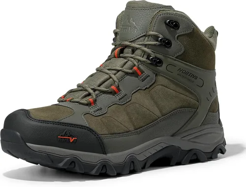 Vista 47 de NORTIV 8 - Botas de senderismo impermeables para hombre, zapatos de montañismo ligeros para exteriores