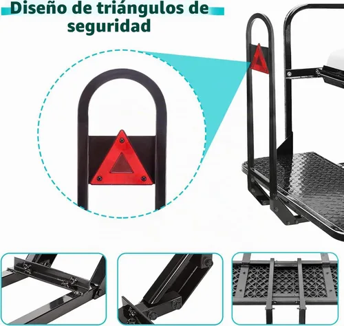 Vista 3 de 10L0L Barra de seguridad trasera universal para carrito de golf con reflector triangular Compatible con Yamaha Club Car EZGO (2+2) /(4+2) Carrito