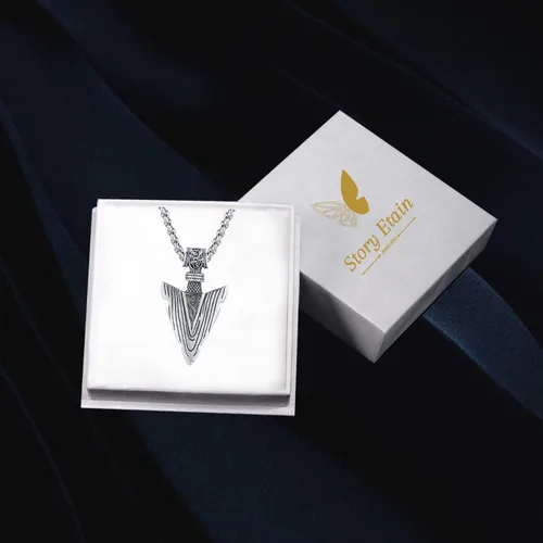 Vista 7 de StoryEtain Viking Arrowhead Necklaces, S925 Sterling Silver Cool Necklaces for Men Punk Hip Hop Viking Jewelry for Friends Brothers Husband Gift