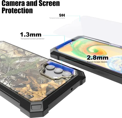 Vista 6 de Ailiber Funda para teléfono Samsung Galaxy A04S, funda A13 con protector de pantalla, protección de estructura de 2 capas, parachoques de TPU