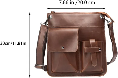 Vista 5 de FELTECHELECTR 1pc Messenger Bag Single- Shoulder Zipper Pouch Portable Tool Bag Mens Sling Bag Single- Shoulder Bag Mens over The Shoulder Bag