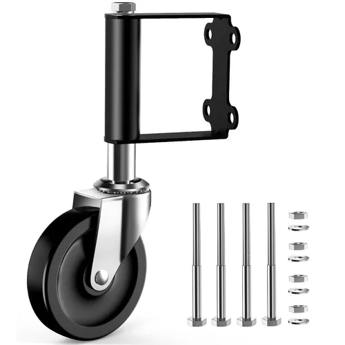 Vista 11 de Ronlap - Ruedas giratorias para puerta de madera con resorte cargadas, 220 libras, 4 pulgadas Heavy duty vertical track roller gate support wheel